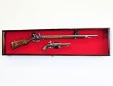 Long Rifle/Musket Gun Display Case Wall Rack Cabinet w/UV Protection -Lockable (Cherry)