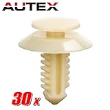 AUTEX 30pcs Car Retainer Clips Nylon Bumper Fender Liner Fastener Rivet Clips Auto Body Push Type Retainer Clamps Replacement for Ford N802900 - N805155