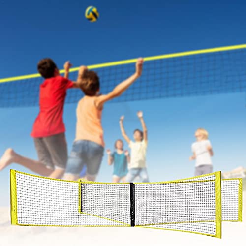 Fiaoen 4Square Volleyball Net, Portable FourSided Cross PE Standard
