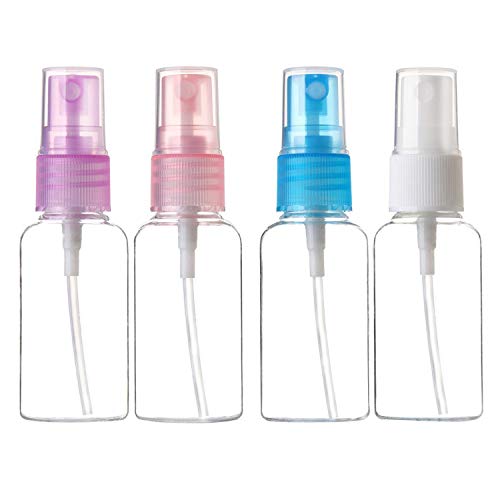 Honbay 4PCS Portable Refillable Plastic Fine Mist Perfume Spray Bottle Transparent Empty Spray Sprayer Bottle Cosmetic Spray Bottles Transparent Travel Small Bottles (30ML)