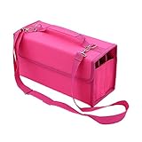 Seetwo Handy Marker Pen Case Holder 80 Slot Capacity for Primascolor Marker and Copic Marker (Rose Red)