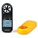 Anemometer, Digital LCD Wind Speed Meter Gauge Air Flow Velocity Thermometer Measuring Device with Backlight for Windsurfing, Sailing, Kite Flying, Surfing Fishing Etc. (Mini Anemometer) (Yellow)