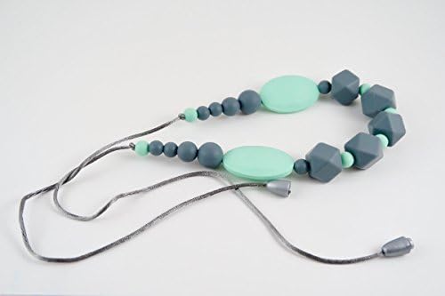 Stilnati baby teething necklace for mom to wear, silicone teething necklace, drolling and teething pain reduce properties, 100% BPA free, baby shower gift, nursing necklace
