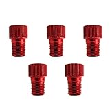 InnoLife 5 Pcs Aluminum PRESTA to SCHRADER Converter Car Valve Adapter Bicycle Bike Tube Pump Air Compressor Tools (Red)