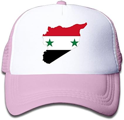 QZJKW Geek Flag Map Of Syria Children Kids Nylon Adjustable Hip-hop Baseball Cap One Size Fits Most