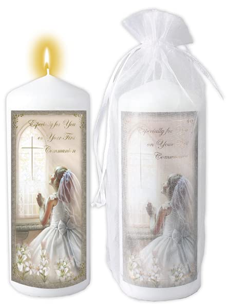 FHC First Holy Communion White Candle Girls 1st Communion Gifts Girls 48 hrs Burn Time