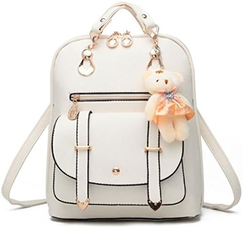 JXYBAGTOPFashion Girl's Women Synthetic Leather School Shoulder Bag Backpack Travel Rucksack Purse With Adorable Bear
