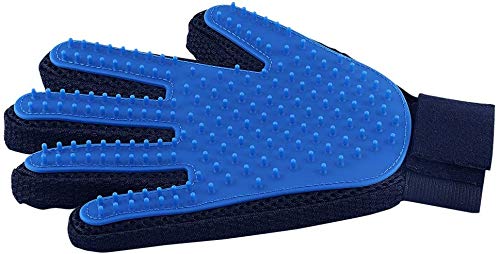 Pet Grooming Glove, Hair Remover Mitt for Cats and Dogs (Blue)