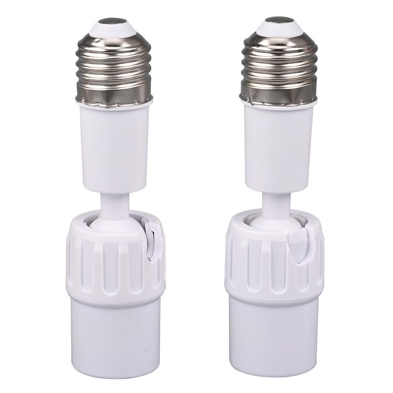 Photo 1 of E26 to E26 Light Socket Extender,E26 4.5 Inch/11.5CM Extension Socket Extender Adapter, E26 E27 Medium Base Bulb Converter, Max 180 Degree Bendable Adjustable Extension Adapter (2PU)