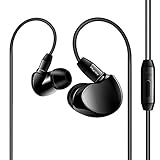 Earphones,AoLiPlus Earhook Premium Bass Stereo Headphones In-Ear with Tangle Free Cable Sport Earbuds Noise Cancelling Headsets with Built-in Mic-Piano Black