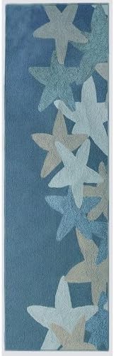 Lanart Rug SEAS2X8LA Seashell Polyester Hand Hooked Runner Rug - 96 x 30 In.