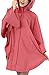QZUnique Women's Waterproof Packable Batwing-sleeved Raincoat Rain Poncho Jacket Coat Hooded for Adults with Pockets