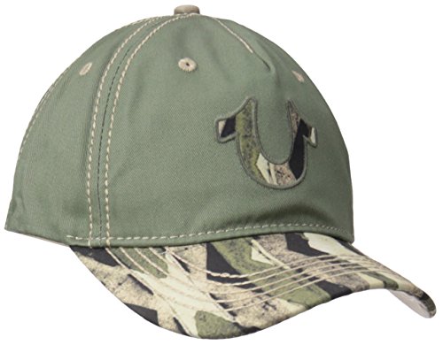 True Religion Mens Abstract Camo Visor Baseball Cap Sequoia One