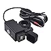 Aileap Waterproof Motorcycle USB Charger Adapter with Power Switch 5V/2.1A Smart Charging Power Port Socket for iPhone, Tablets, Samsung, Huawei, Xiaomi, Oneplus. (2USB Ring Terminal)