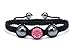 Pink Crystals Ball 12 Mm Strand Bracelet Adjustable Size 7 to 9 Inches