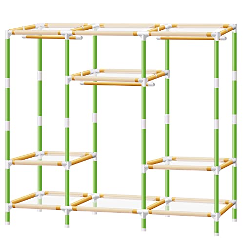 YOUUD Portable Closet 57 Inch Wardrobe Closet Clothes Organizer with 3