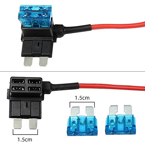 HUIQIAODS 12V 24V Car Add A Circuit Fuse Tap Piggy Back Blade Holder Plug Socket Pack of 5 - Thumbnail 5