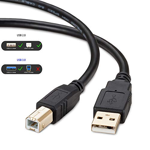 Printer Cable 20 Feet,Ruaeoda USB Long Printer Cable Cord USB 2.0 Cable Type A Male to B Male Printer Scanner USB B Cable for HP, Canon,Epson, Lexmark, Dell, Xerox, Samsung Etc