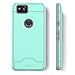 Teelevo Wallet Case for Google Pixel 2, Dual Layer Case with Card Slot Holder and Kickstand for Google Pixel 2 - Mint Green