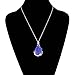KISSPAT Lapis Lazuli Necklace Teardrop Semi Precious Gemstone Pendant on 20