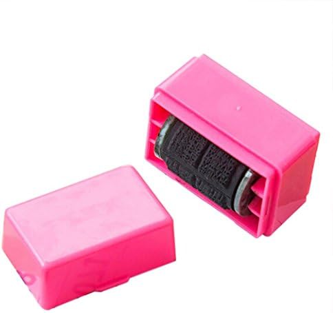 METFIT 1Pcs Guard Your ID Roller Stamp SelfInking Stamp Messy Code Security Office (Pink)