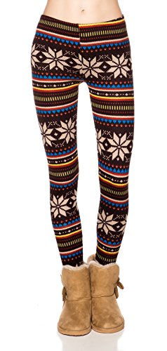 A.S SNOWFLAKES PRINT HEAVY KNIT (FLEECE) LONG LEGGING YOGA/GYM PANTS (ONE SIZE)