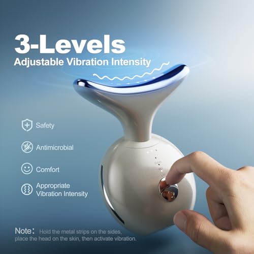 Red Light Therapy Device, 7 in 1 Neck and Face Massager, Portable Facial Massager, face massager for skin tightening and Face Lifting Device Beige