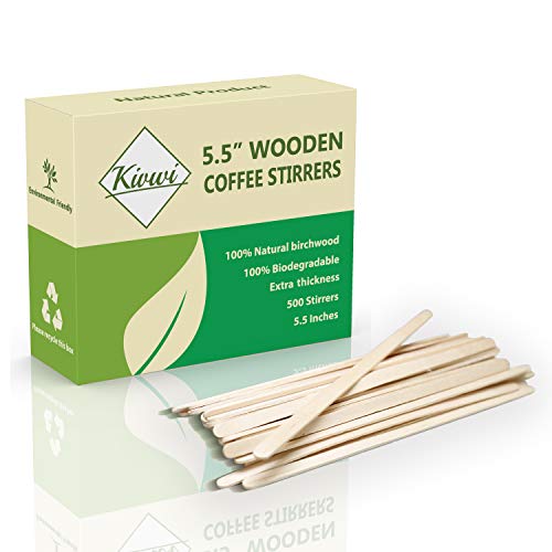 Coffee Stirrers Sticks, Natural Birch Wood 500 Count, 5.5", BPA Free Eco-Friendly Beverage Stirrers