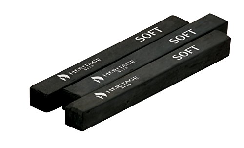 Heritage Arts HCS-S3 Compressed Charcoal Sticks, 3-Piece Clamshell (Soft)