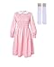 miccostumes Girl's Pink Cosplay Beading Dress Costume including Socks (women xl)