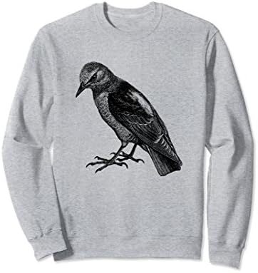 Unisex Rock Thrush Bird Print Sweatshirt Large Heather Grey