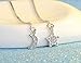 Alician Adorable Moon Star Dangle Earrings Lovely Silver Zirconia Long Chain Ear Drop for Women Girl's Gift