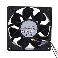 SSNsvj FX-7500RPM 5A 4Pin Cooling Fan Mining Heat Cooler for Antminer Bitmain S7 S9 - Black