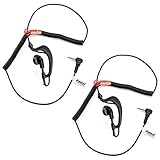 Zeadio ZP-AR127 RECEIVER/LISTEN ONLY G Shape Earpiece with 3.5mm Connector for Cell Phone, Two-Way Radios, Transceivers and Radio Speaker Mics Jacks (Pack of 2)