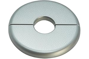 CAcoverVA 1 Piece ABS Wall Split Flange Round Self-Adhesive Escutcheon Plate Cover Plumbing Pipe Cover for Water Pipe Faucet Decoration 0.87"/22mm, Silver