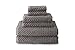 Texere 100% Organic Cotton Jacquard 650 GSM Premium Bath Towel Sets - Extra Absorbent Quick Dry and Plush (Cable, Smoke Blue, 2 Bath & 2 Hand Towels)