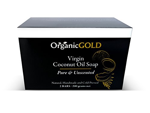Organic Coconut Oil Soap PURE AND UNSCENTED Is the Best Natural Antibacterial Antifungal Cleanser and Deep Moisturizer for Sensitive Skin - Face and Body (PACK OF 2)