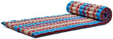 Sf27 Blue Red Leewadee Roll Up Thai Mattress Guest Bed Yoga