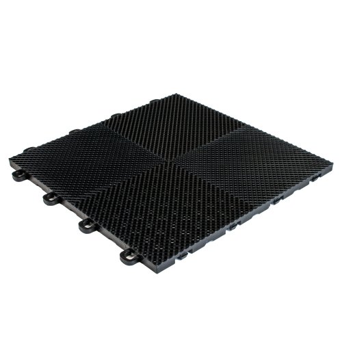 BlockTile B2US4230 Deck and Patio Flooring Interlocking Tiles Perforated Pack, Black, 30-Pack