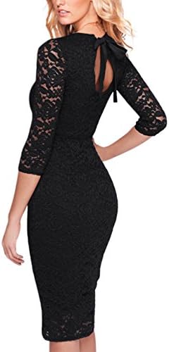 GlorySunshine Floral Lace Back Strap Bodycon Cocktail Party Dress for Women
