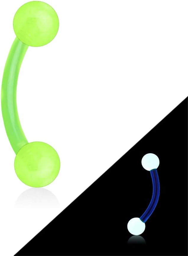 Inspiration Dezigns Acrylic Flexible Eyebrow Curve with Glow in The Dark Ball