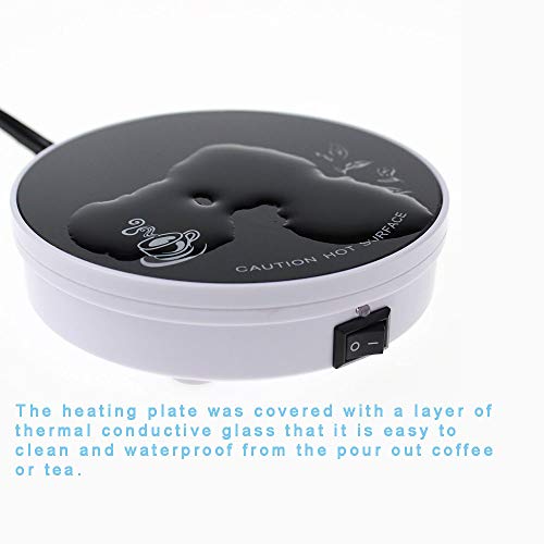 Coffee Mug Warmer, 25W Desktop Beverage Warmer, Electric Coffee Warmer, Glass Heating Plate (Up To 131F/55C), Best Gift for Coffee Lovers, For Coffee, Tea, Hot Cocoa, Candle Wax