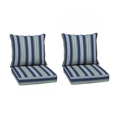 Arden Outdoor Deep Seat Cushion Set (2-Pack), 24 in x 24 in, Weather-Proof, Rai…