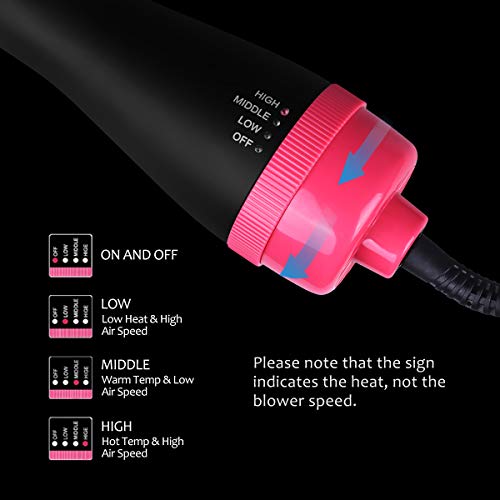 Hair Dryer Brush, 2-in-1 One-Step Hair Dryer & Volumizer Multi-functional Negative Ion Hair Straightener Curler Brush Reduce Frizz and Static for All Hair style - Thumbnail 5