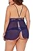 JuicyRose Sexy Open Back Lingerie Plus Size (3XL, Blue)