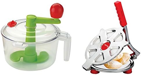 Nestwell ABS and Stainless Steel 2 in 1 Sarangware Atta/Puri Maker with Chop and Churn for Kitchen (3 Inches, Multicolour)