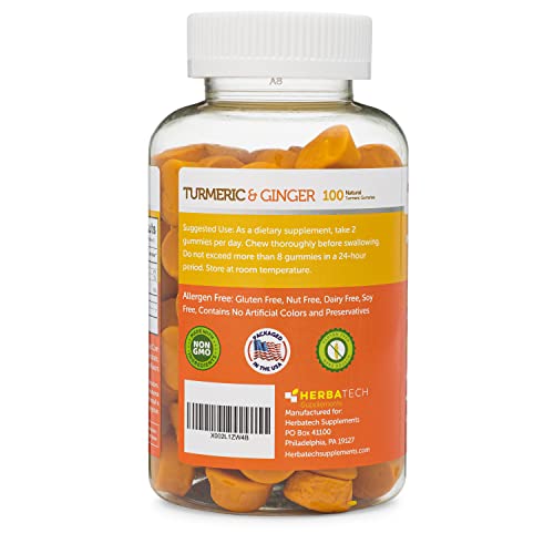 Turmeric Curcumin Gummies with Ginger Root (100 Count) Chewable