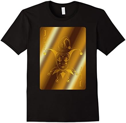 Mens Gold Joker Card Shirt Wild Card Shirt XL Black