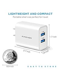 Amoner Wall Charger, Upgraded 2Pack 24W 2-Port USB Plug Cube Portable Travel Wall Charger Plug for iPhone Xs XS Max XR X 8 7 6 Plus, iPad Pro Air 2 Mini 2, Galaxy9 8 7, Note9 8, LG, Nexus and More