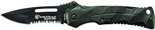 Taylor Cutlery S&W Black Ops M.A.G.I.C. Assisted Opening 1/2 Serrated Black Hunting Knife